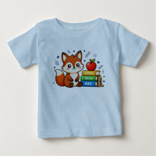 Cute Fox Back to School Math Read ABC Kids Baby T-Shirt
