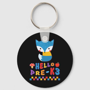 Cute Fox Back To School Woodland Animal Pre-k3 Boy Key Ring