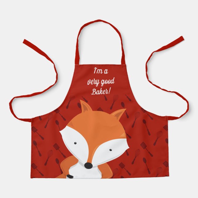 Cute Fox Baker Apron (Front)