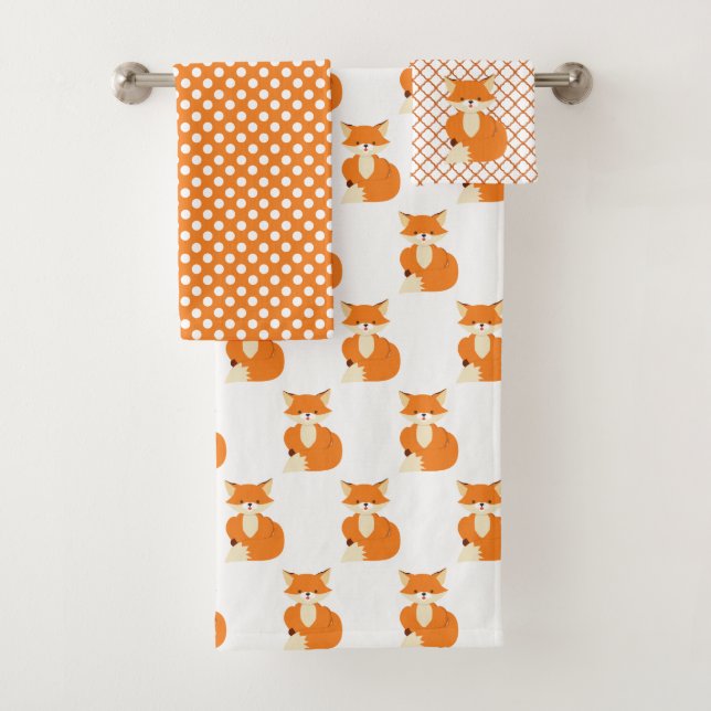 Cute Fox Bath Towel Set (Insitu)