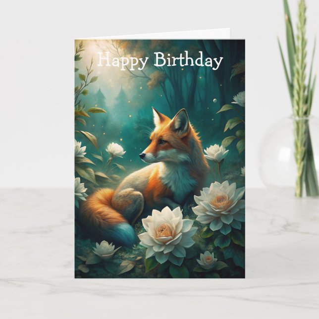 Cute Fox Birthday Card (Front)