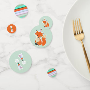 Cute Fox Birthday Party Hat Colourful  Confetti