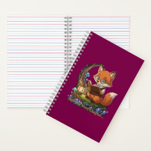 Cute Fox Bookworm "Just One More Chapter" Whimsic Notebook