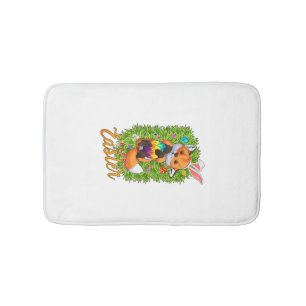 Cute Fox Bunny Ears Happy Easter Fox with Easter E Bath Mat