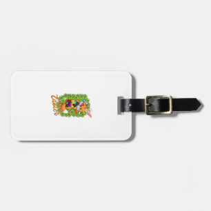 Cute Fox Bunny Ears Happy Easter Fox with Easter E Luggage Tag