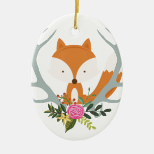 Cute Fox Ceramic Tree Decoration