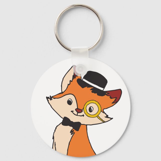 Cute Fox Clipart Oh For Fox Sake Epic Sarcastic Key Ring (Front)