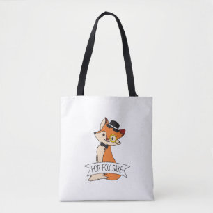 Cute Fox Clipart Oh For Fox Sake Epic Sarcastic Tote Bag