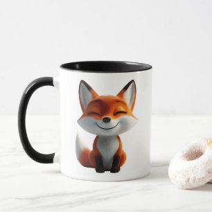 Cute Fox Coffee Mug   Kawaii Fox Mug Design 