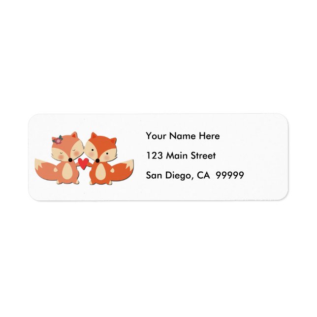 Cute Fox Couple Sharing a Heart (Front)