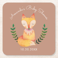 Cute Fox Creature Woodland Theme Baby Shower