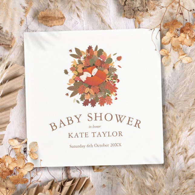 Cute Fox Cub Woodland Baby Shower Napkin (Cute Fox Cub Woodland Baby Shower Napkins)
