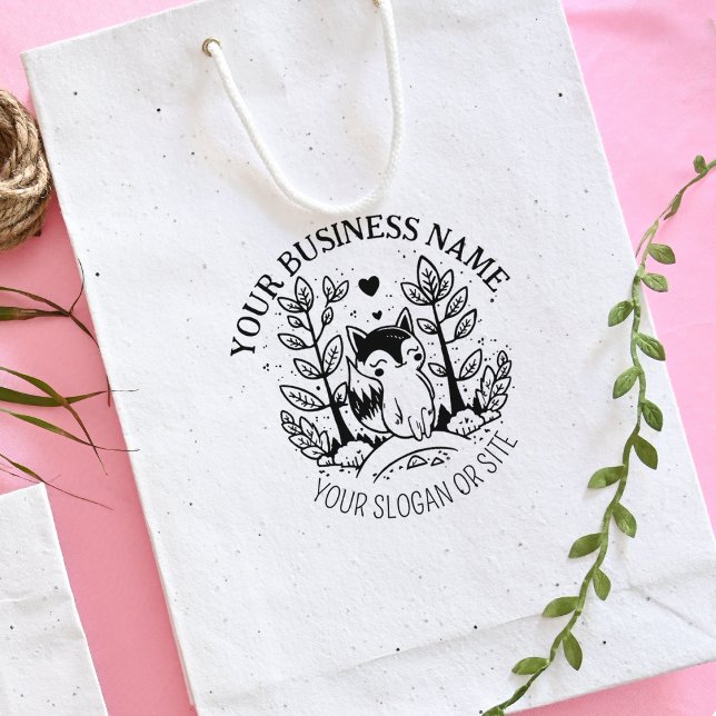 Cute Fox, Custom Business, Large Rubber Stamp (Creator Uploaded)