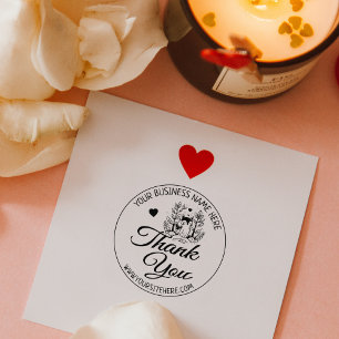 Cute Fox Custom Business Thank You  Rubber Stamp
