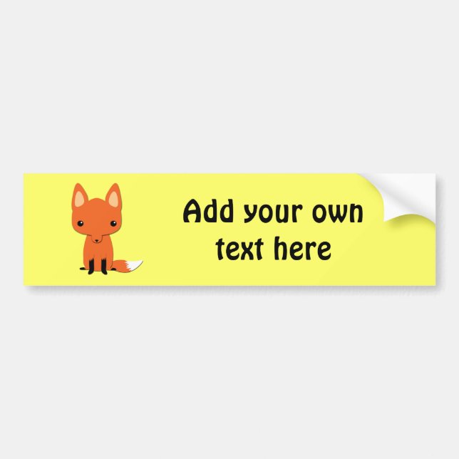 Cute fox customisable bumper sticker (Front)