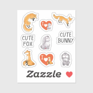 Cute Fox Cute Bunny Love Stickers