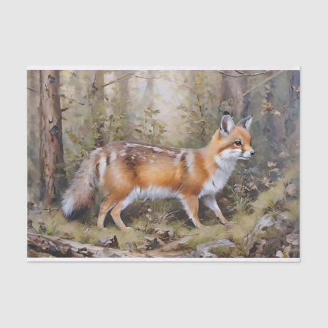 Cute Fox Decoupage Tissue Paper (Front)