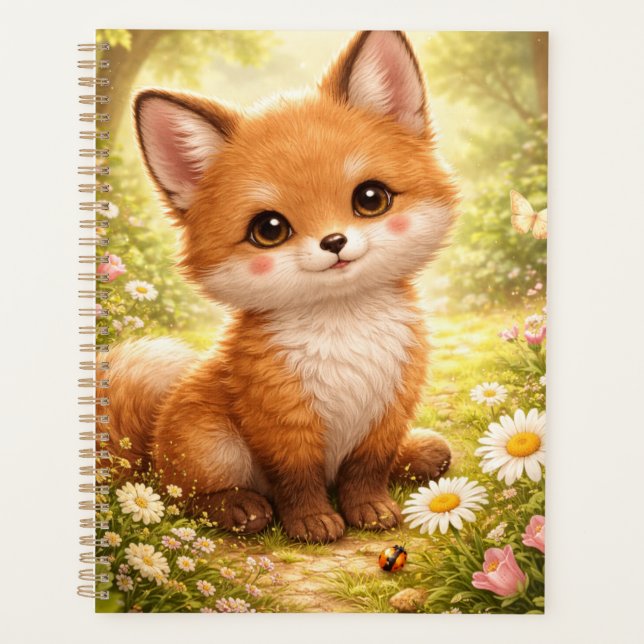 Cute Fox Design – Adorable Woodland Fox  Planner (Front)