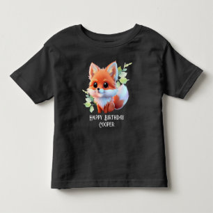 Cute fox drawing woodland animals forest friends toddler T-Shirt