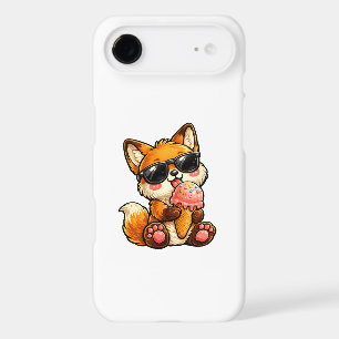 Cute Fox Eating Ice Cream With Sunglasses