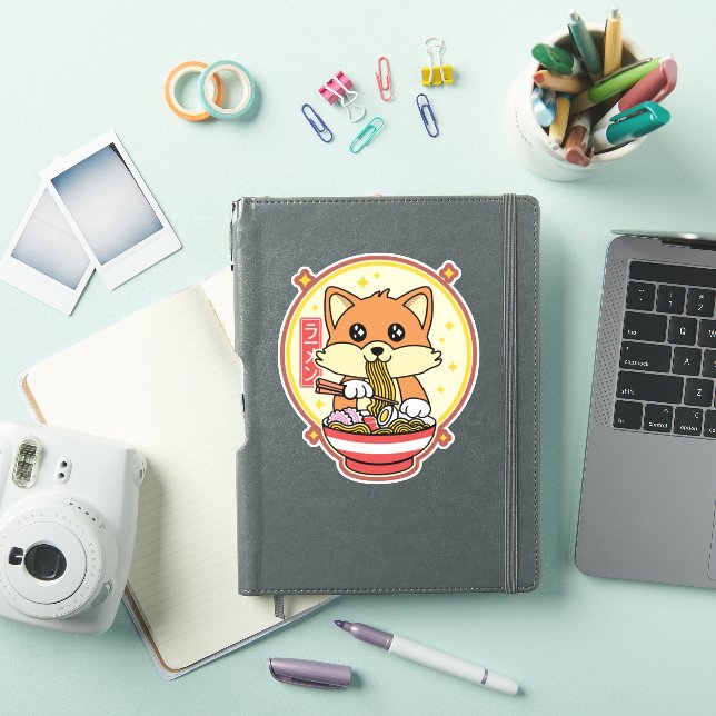 Cute Fox Eating Ramen Kawaii Japanese Food Gift (iPad Cover)