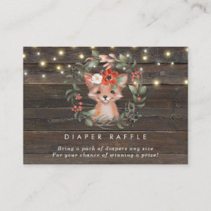 cute fox floral Diaper Raffle enclosure card