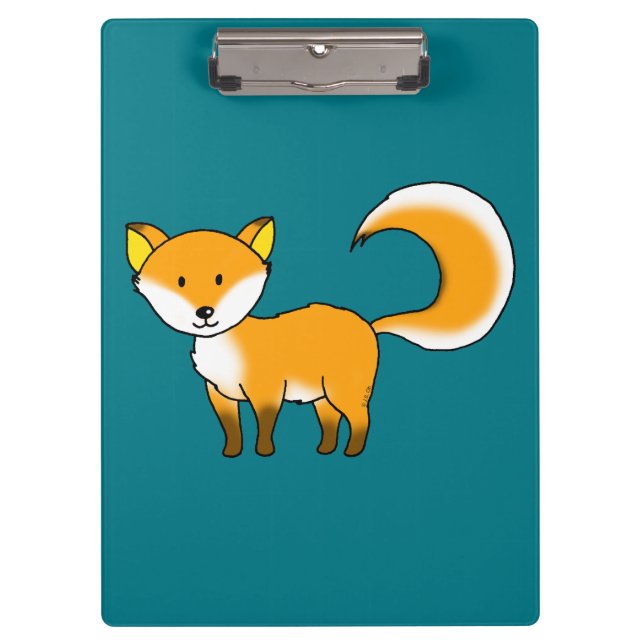 cute fox forest animal cartoon clipboard (Front)