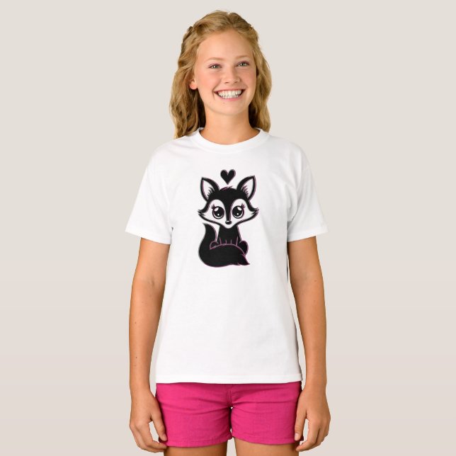 Cute Fox Girls’ T-Shirt (Front Full)
