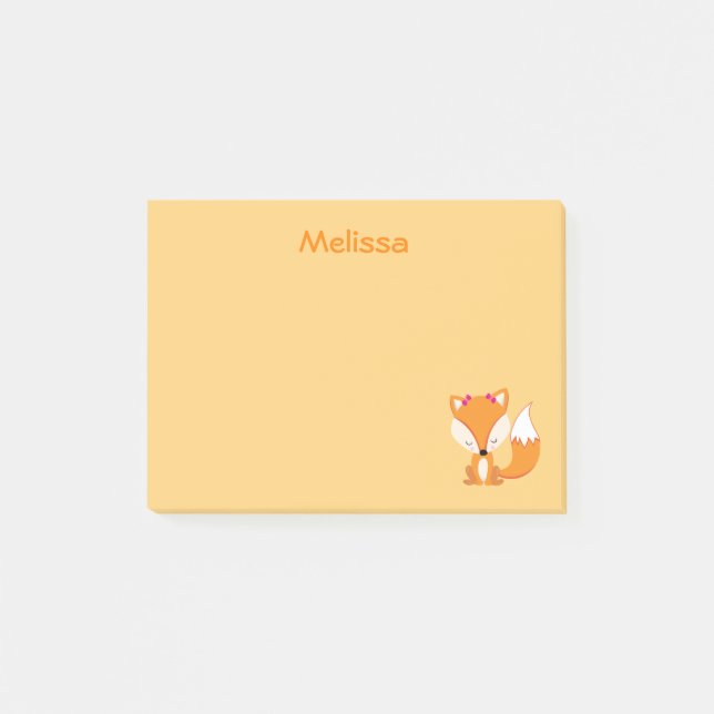 Cute fox golden colour post-it notes (Front)