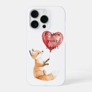 Cute Fox Heart Balloon iPhone 16 Pro Case