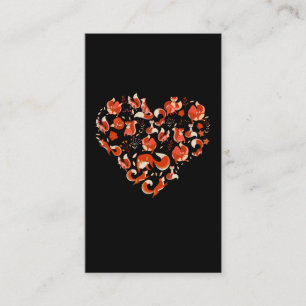 Cute Fox Heart Funny Foxes Business Card