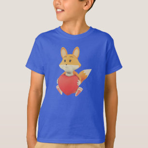 Cute Fox Holding Heart Kids Cartoon T-ShirtT-Shirt T-Shirt