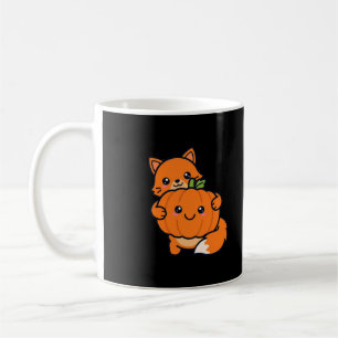 Cute Fox Hugging Pumpkin Halloween Coffee Mug
