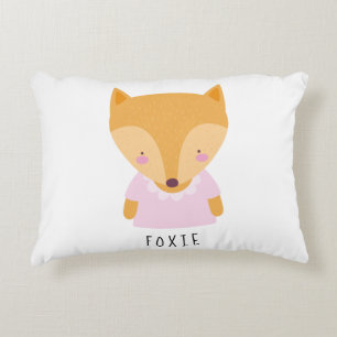 Cute Fox Illustration - Customisable Baby Decorative Cushion
