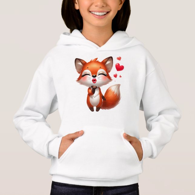 Cute Fox Illustration with Hearts (Front)