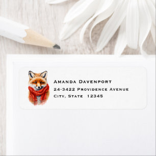 Cute Fox in a Red Scarf Autumn Image Address