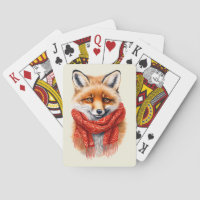 Cute Fox in a Red Scarf Autumn Image
