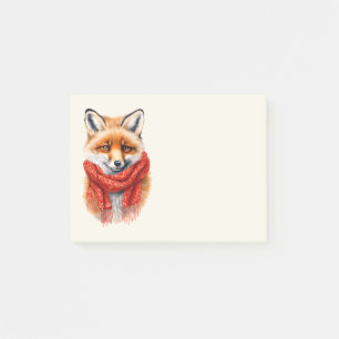 Cute Fox in a Red Scarf Autumn Image Post-it Notes