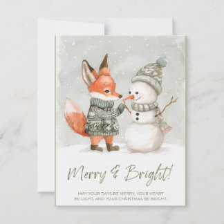 Cute Fox in Jumper Holiday Card