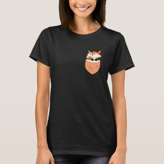 Cute Fox Inside A Pocket Canidae Omnivorous Fox   T-Shirt