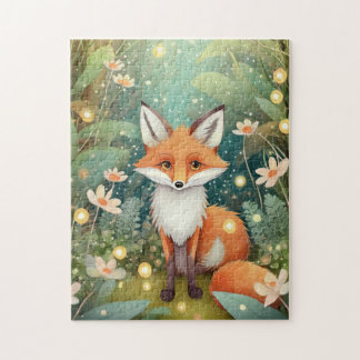 Cute Fox into the enchanted forest Jigsaw Puzzle