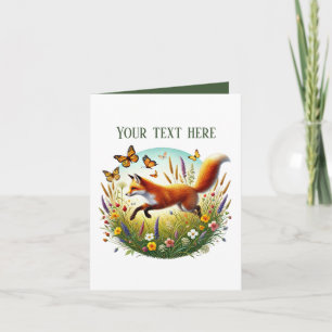 Cute fox lovers add text card