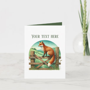 Cute fox lovers add text card