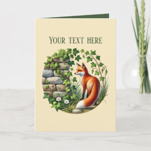 Cute fox lovers add text card