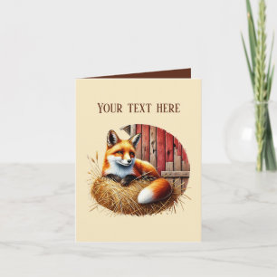 Cute fox lovers add text card