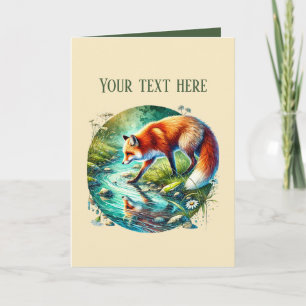 Cute fox lovers add text card