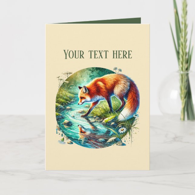 Cute fox lovers add text  card (Front)