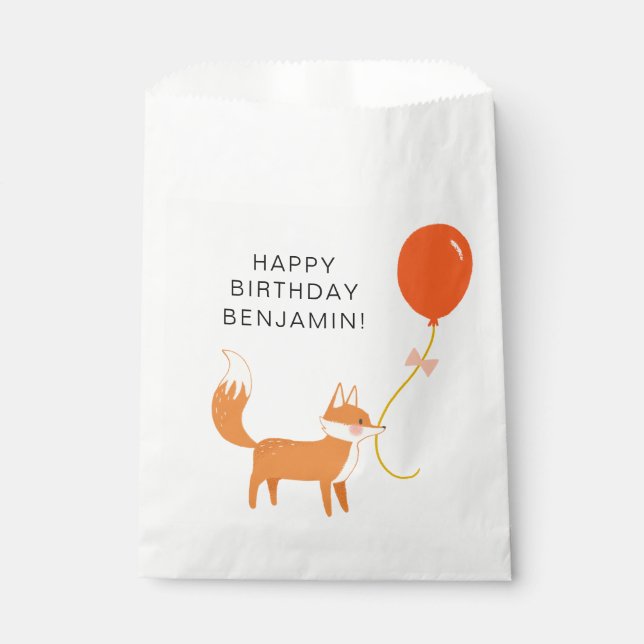 Cute Fox Modern Children's Party Favour Bags (Front)