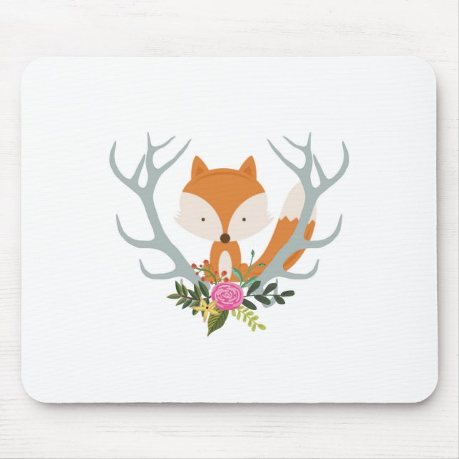 Cute Fox Mouse Mat (Front)