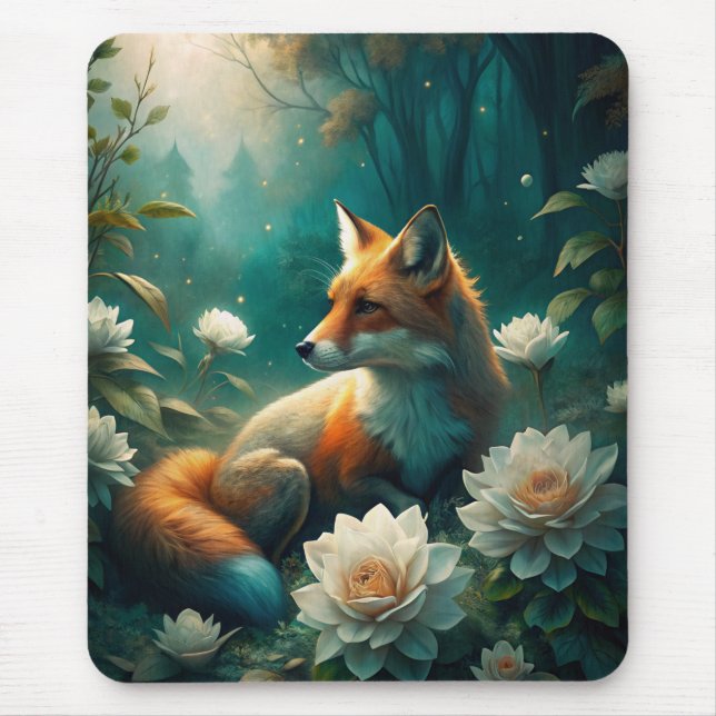 Cute Fox Mouse Mat (Front)
